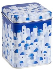 TEA SHOP - Lata Santorini 250 g - Recipiente para guardar el té - Conserva la frescura y el aroma