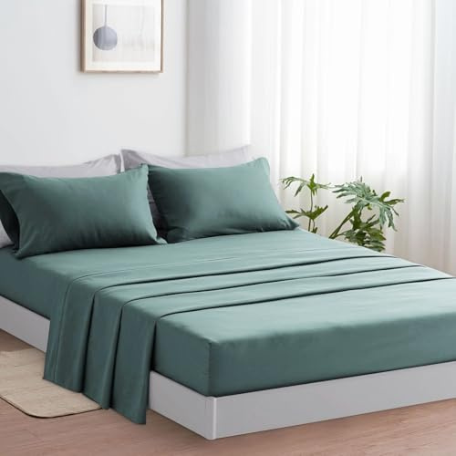SNOWDVANCE Juego de Sábanas 4 Piezas Cama 135-100% Poliéster - Encimera 180 x 240, Bajera 135 x 200, 2 Fundas de Almohada 45 x 75 - Suave, Transpirable y Lavable