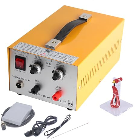 Glowdora Poste À Souder Portable pour Bijoux, Or, Argent Et Platine, Soudeur par Points De Précision Professionnel 110 V/220 V avec Pédale, pour Le Soudage De Bijoux en Or, Argent Et Acier,110V