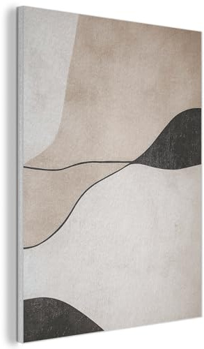 MuchoWow© Filzbilder Wall Art Decoration Bilder für die Wand Schlafzimmer | 60x80 cm - Deko Filz Painting Wanddekoration Wohnzimmer Konturlinien - Abstrakt - Landschaft