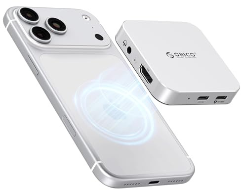 ORICO Docking Station USB-C Magnética, Caja para SSD M.2 2230 NVMe, Docking Station 6 en 1 con HDMI 4K@60Hz, PD 100W, USB-A/USB-C 10 Gbps, Audio, Hub USB-C Dockingstation para iPhone MG5