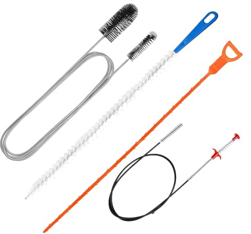 Dräneringsrenare spiral, 4 stycken rörrengöringsspiraler, avloppsrensare, rörrensare, avloppsrör, rengöringsborste för dusch, kök plugghål tvättställ badkar