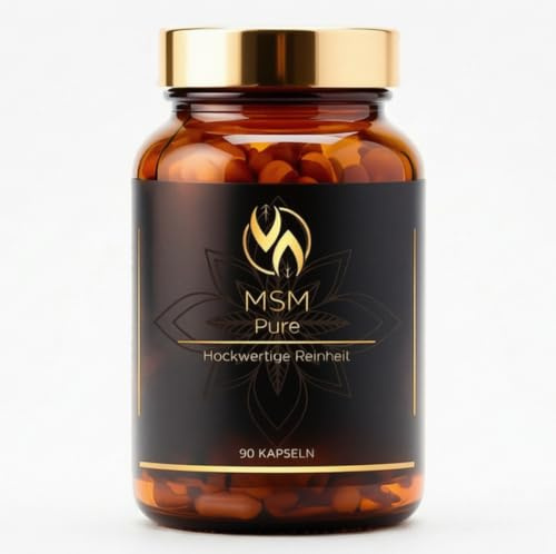 Vital Aurea MSM Pure Methylsulfonylmethan Kapseln, 90 Stück, 500 mg | 99,9% Reinheit, Vegan, Glutenfrei