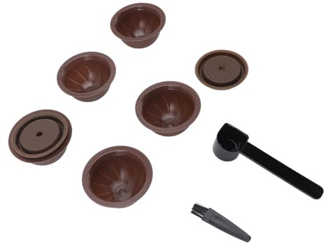Stylebest Påfyllningsbara Kaffekapslar för Nestle Kaffebryggare 5 St Tomma återanvändbara Kapslar 2 Silikonskivor (Kaffe)