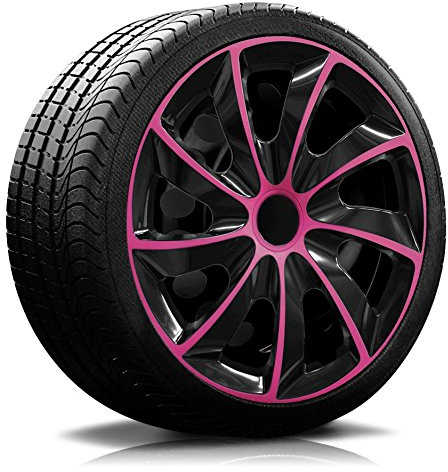 15 Zoll RKK02 Multi-Color Line (Schwarz-Pink) Radkappen/Radzierblenden 4 Stück