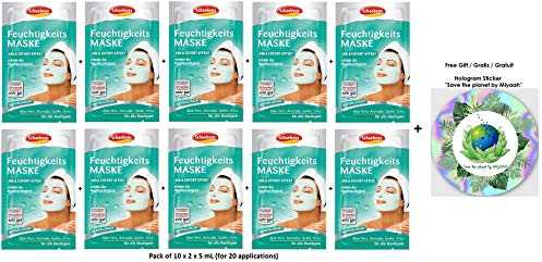 Schaebens Feuchtigkeitsmaske - mit Aloe Vera, Heilwasser, Gurke und Urea - (10 x 2 Einheiten. 5 mL je Einheit - Für 20 Anwendungen) - Für alle Hauttypen