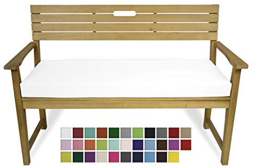 Rollmayer Bankkissen Bankauflage Sitzkissen Bankpolster Auflage für Bänke in Haus und Garten Kollektion Vivid, 1 Stück (Weiß 1, 120x40x8cm)