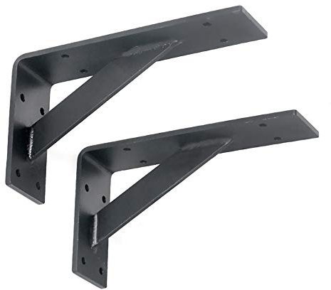EMZJ Staffe per Mensola, Staffa da Parete per Treppiede in Ferro con Ampliamento Di 2 Pezzi, Utilizzata per Scaffali, Cornici da Giardino, Supporti per Esterni, Ecc. Durevole/Nero / 150x100