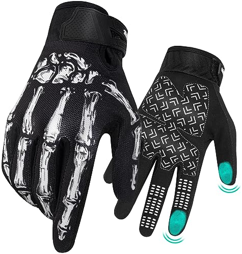 RIGWARL Guanti moto touchscreen per uomo, inserti in mesh traspiranti, guanti a scheletro antiscivolo per donna, guanti leggeri, resistenti e durevoli per ciclismo, motocross, MTB, corsa