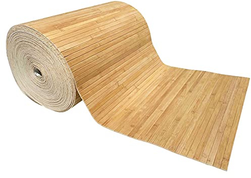 Tapis long en bambou avec dos antidérapant en caoutchouc, plusieurs coloris disponibles, beige, 200 x 50 cm