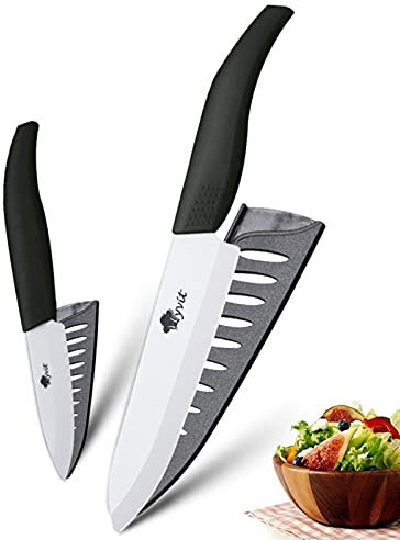 DZCP Cuchillo de Cocina Cuchillos de cerámica Cuchillos de Cocina 3 4 5 5 6 Pulgadas Chef Chef Cock Set + Peeler Blanco Blanco Hoja DE Zirconia Mango Multi-Color HANDA Calidad (Color : 36 Inch Black)