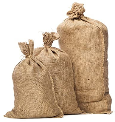 YiYYPT Sacs Jute Pomme de Terre résistant à l'usure 350g/m² Sacs de Jute de café Sacs en Toile de Jute tissée réutilisables Sac pour Plante | Oignon | Protection antigel Paquet de 5 (60x100cm)