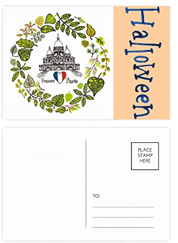 Basilique Paris Frankreich Illustration Halloween Postkarten-Set Dankeskarte Postkarte Postkarte Postkarte Seite 20 Stück