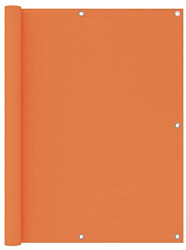 Makastle Balkonumspannungen in Garten, Balkon Sichtschutz Balkonbespannung Balkonverkleidung, Balkonsichtschutz Windschutz UV-Schutz aus Oxford-Gewebe, Aluminium-Ösen und Seil, Orange 120x500 cm