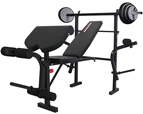 Multifunctional Weight Bench/Adjustable Foldable Fitness Bank with 20 kg Plastic Barbell Set And Dumbbell Bar