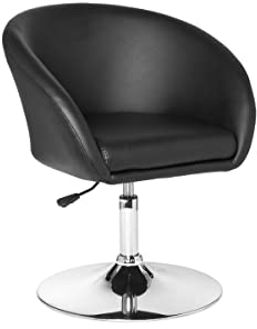 Design Relaxsessel SPM2.157 Loungesessel Kunstleder Cocktailsessel schwarz | Sessel Drehbar | Esszimmerstuhl 120 kg | Clubsessel Leder-Optik | Drehstuhl Modern | Loungesessel Wartezimmerstuhl