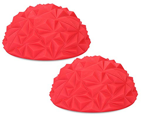 Fudax Langlebige Balance Pods, Yoga Half Ball, Spiky Massage Ball, umweltfreundlich für Büroangestellte weiche alte Leute(rot)