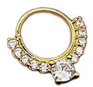 Stfery Nasenring Indisch Gold, Nose Piercing Ring Reihenbohrer Schmuck Zunge Lippe Zirkonia 1 Stück Damen Geschenk