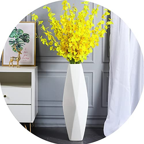 Vaso in Ceramica, Grande Vaso Bianco Decorativo da Pavimento per Il Soggiorno, portafiori Alto per l'arredamento della casa Composizione di Fiori secchi (Color : Bianca, S : 71cm)