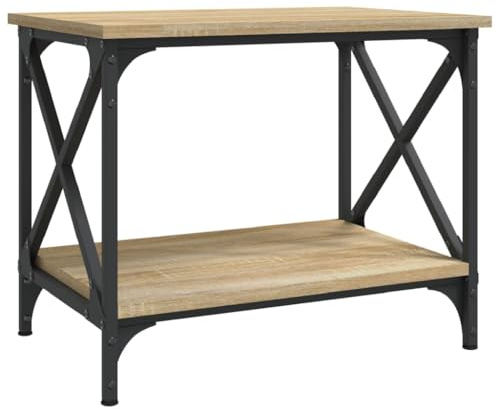 vidaXL Beistelltisch, Couchtisch mit viel Stauraum, Sofatisch für Wohnzimmer Schlafzimmer, Wohnzimmertisch Telefontisch Tisch, Sonoma-Eiche Holzwerkstoff