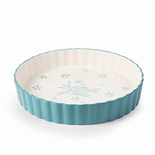 Wisenvoy Pie Pan Tart Pan Quiche Ceramic Pie Dish Pie Plate Tart Pans 9 inch Deep Dish Pie Pan Quiche Pan