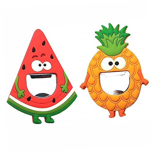 RORPOIR 2pcs Pineapple Bottle Opener Fridge Magnet for Kitchen Decor Magnetic Sticker for Party Accessories Creative Home Accessories
