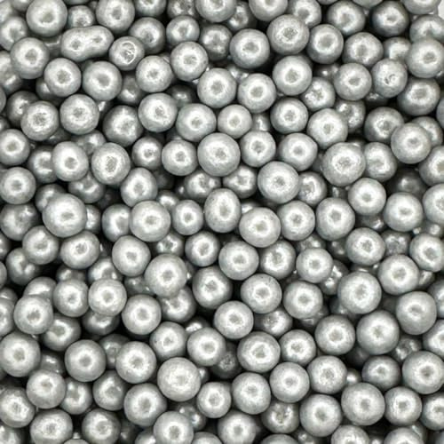 A Pinch Of - Pearls - Glimmer Silver Cake Topper Sprinkles - 30g Edible Shimmer Ball Cupcake Decorations - Weddings, Christenings & Parties