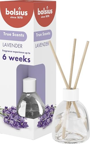 Bolsius True Scents Reed Diffuser - Lavender - 60 ml - 1 piece - Fragrance lasts up to 6 weeks - Natural home fragrance with natural extracts