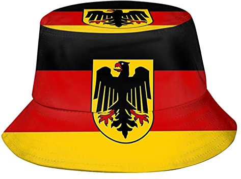 Zltegako Fischerhut mit Deutschland-Flagge, Sommer, Reisen, Strand, Sonnenhut, Unisex, deutsche Flagge, Outdoor-Kappe, Flagge Deutschlands-8, One size