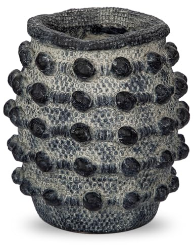 Zementvase Vase Strukturierte Knotenvase Blumenvase Modern für Pampasgras, Tischvase für Deko Wohnzimmer Home Office, Vase für Pampasgras, Rustikales Antikes Dekor, Regaldekoration, Schwarz