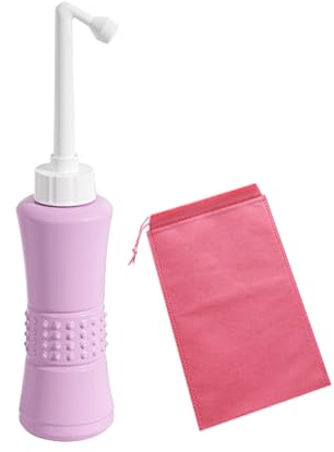 Brigtviee Portable Bidet für Periode & Wochenbett Intimdusche, Tragbares Bidet für Po Dusche & Vaginaldusche, 500 ml Peri Bottle mit 75°-Winkeldüse und Reisebeutel, Extrusionsdesign
