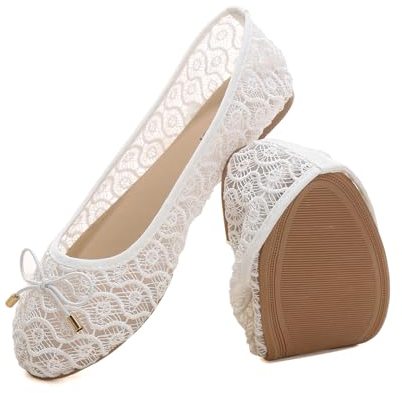 Bailarinas Mujer Verano, Cómodos Toe Ballet Flat, Zapatos Punta Redonda, Planta Acolchada Zapatillas de Ballet Plegables