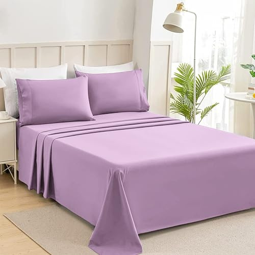 HOMEYA Juego de Sábanas de 4 Piezas 160 x 200 - Poliéster Microfibra Cepillado y Prelavado - Sábana Bajera Ajustable - Sábana encimera - Dos Fundas para Almohadas de 50x75cm - Suave y Transpilble