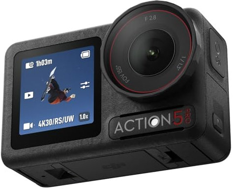 DJI Osmo Action 5 Pro Standard Combo, Waterproof Camera with 1/1.3 Sensor, 4K/120fps Video, Subject Tracking, Stabilization, Dual OLED Touchscreens, Action Camera 4K Ideal for Sports, Vlog