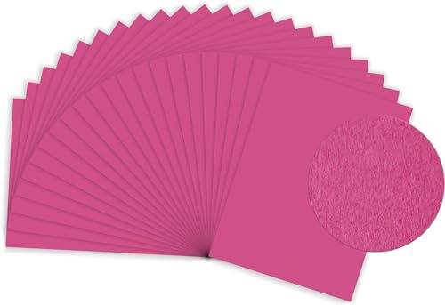 Sumico Bastelkarton 50x70cm 25 Bogen I Bastelpapier 220g/m² I dickes Ton-Papier zum Basteln & Malen I Bastel-Pappe umweltfreundlich verpackt I Tonkarton bunt für Kinder (Pink)