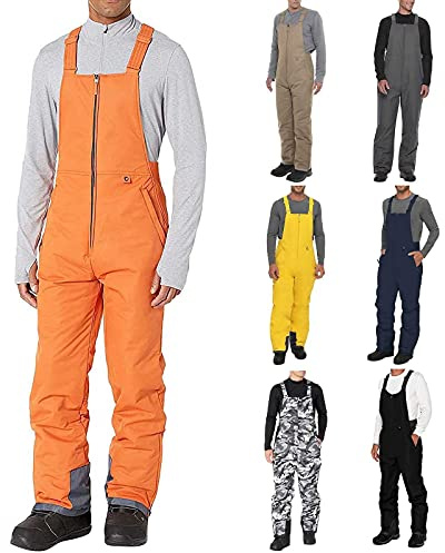 Salopettes et pantalons de ski pour hommes - Pantalon de ski avec bavoirs, salopette isolée pour homme - Pantalon de ski pour homme - Pantalon de ski chaud - Pantalon de travail