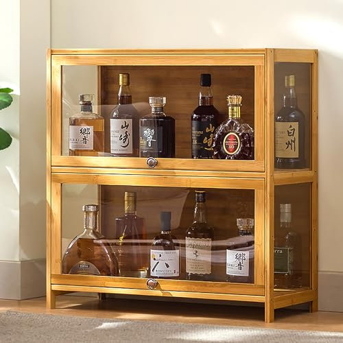 MAAOBR Armarios Para Whisky Para El Hogar, Armario Para Vinoteca Con Almacenamiento, Armario Para Almacenar Botellas De Vino Y Licores, Muebles Para Cocina Y Comedor De Estilo RúStico(2nd floor,L70cm)