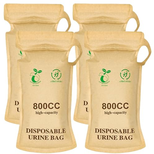 Pack of 16 Urine Bags for Travel, 700 ml Portable Urinal for Men, Biodegradable Disposable Urine Bags with Handle, Emergency Toilet Bag for Men, Women, Pregnant Patients, Camping, Hiking