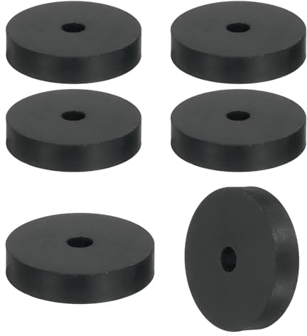 QUARKZMAN 6Pcs Rondelle Caoutchouc 45 mm OD x 8 mm ID x 10 mm Épaisseur Entretoise Plastique Plates Anti-Vibrations Rond pour Machines Industrielles Domestiques