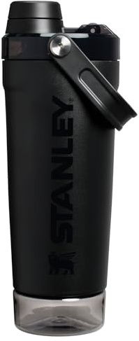 STANLEY Vitalize - Botella mezcladora de 20 onzas | Taza mezcladora con aislamiento a prueba de fugas de acero inoxidable | Base de almacenamiento y tapa de flujo rápido de rosca | Para batidos de