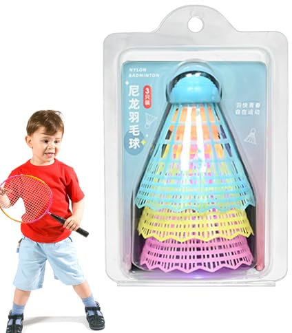 Generisch LED-Badminton-Federbälle, beleuchtetes Badminton|LED Federbälle Badminton | 3X buntes Nylon-Badminton mit hoher Elastizität für Indoor-Outdoor-Sportaktivitäten