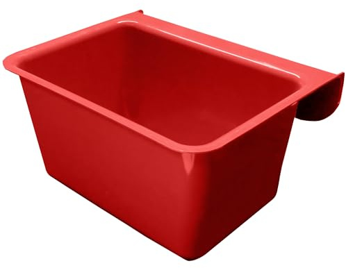 Hook Over Feeder Horse A1 Manger Mountable Livestock Feed Bucket Trough - Red - 15 Litre