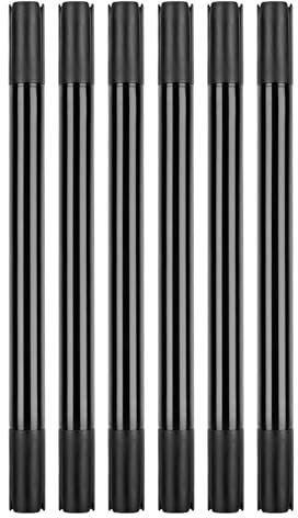 Asukohu 6Pcs Double Tip Fabric Marker No Fading No Bleeding Double Tip Black Fabric Paint Pen For Clothes Hat Canvas Bag Shoes