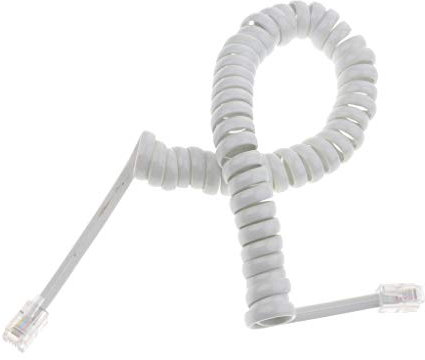 misppro Cavo telefonico riccio bianco 4P4C 1,5 m non arrotolato 0,5 m cavo a spirale con contatti dorati