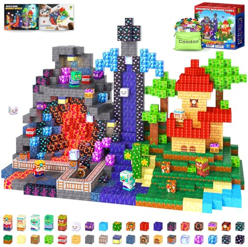 200 Magnetische Bausteine - Baue Deine Magnet-Welt mit Magnetbausteinen | Spielzeug für Jungen und Mädchen ab 3 Jahren, Outdoor Sensorische Kleinkindspielzeuge für Kinder ab 5-7, 8-13, 3 4 5 6 7 8