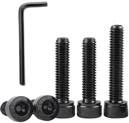 QANCEN 10 Piezas Tornillos de Cabeza Hexagonal M6x35mm, Tornillos Allen de Acero Inoxidable Totalmente Roscados para Reparación de Motor Eléctrico,Negro