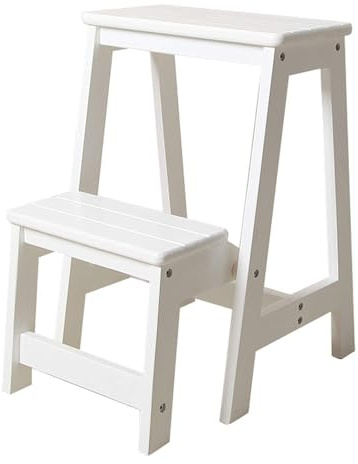 Escabeau pliable multifonction - Design robuste - Pour bibliothèque - Usage domestique - Compact - Léger - Rangement facile - Antidérapant - Support polyvalent