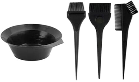 MagiDeal Kit per La Colorazione Dei Capelli Strumenti Perfetti Spazzole Pettini Orecchie Set di Ciotole Forniture, 4pcs