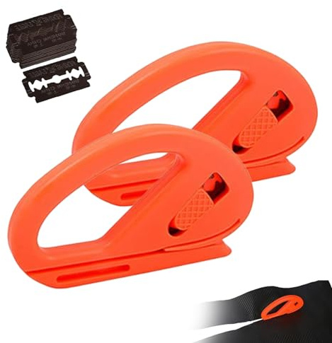 2 Stück Geschenkpapier Schneider mit 10 Ersatzklingen,Wrapping Paper Cutter,Gift Wrap Cutter,Geschenkpapierschneider Papier Rollen,Papierschneider Geburtstag Kinder für Weihnachten,Halloween (Orange)