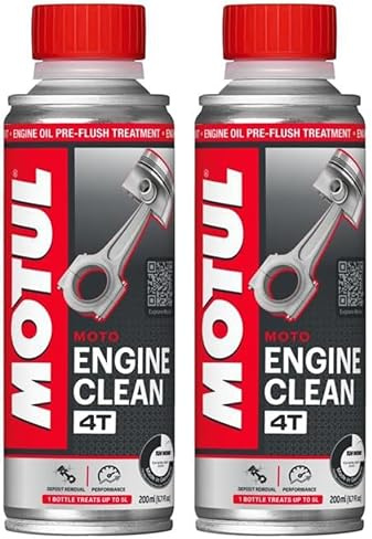 MOTUL Limpiador de Motor para Antes del Cambio de Aceite, Aditivo Curativo para Motores de 4 Tiempos, Reduce el Desgaste y el Consumo de Combustible, Mejora el Rendimiento, Engine Clean Moto, 200 ml